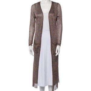 Printed Open Front Sweater